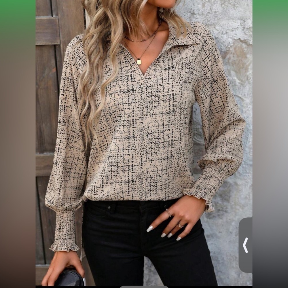SHEIN LUNE Women'S Lantern Sleeve Long Sleeve Shirt size S new without … - Picture 5 of 14